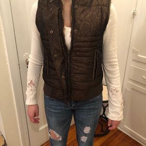Badgley Mischka -Reversible rabbit fur/puffer ball vest